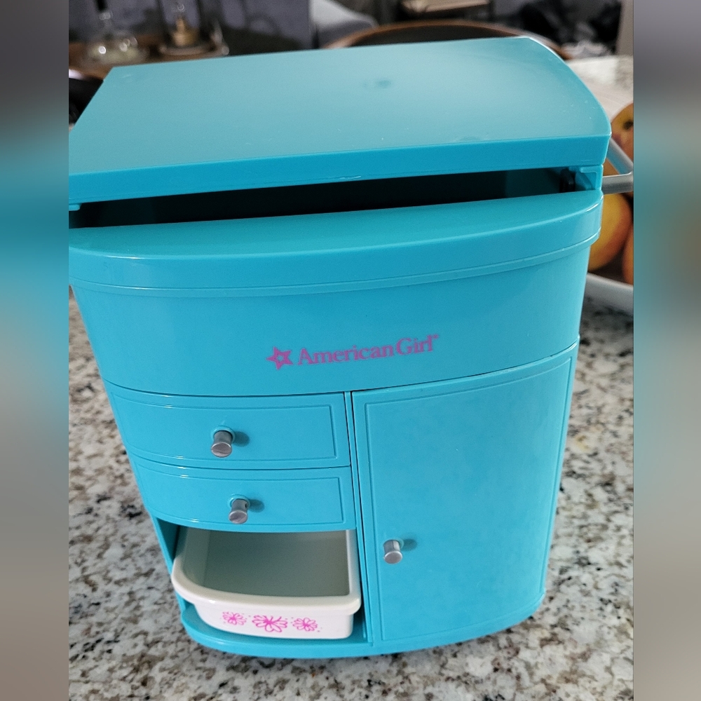 American Girl Blue Salon Cart